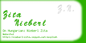 zita nieberl business card